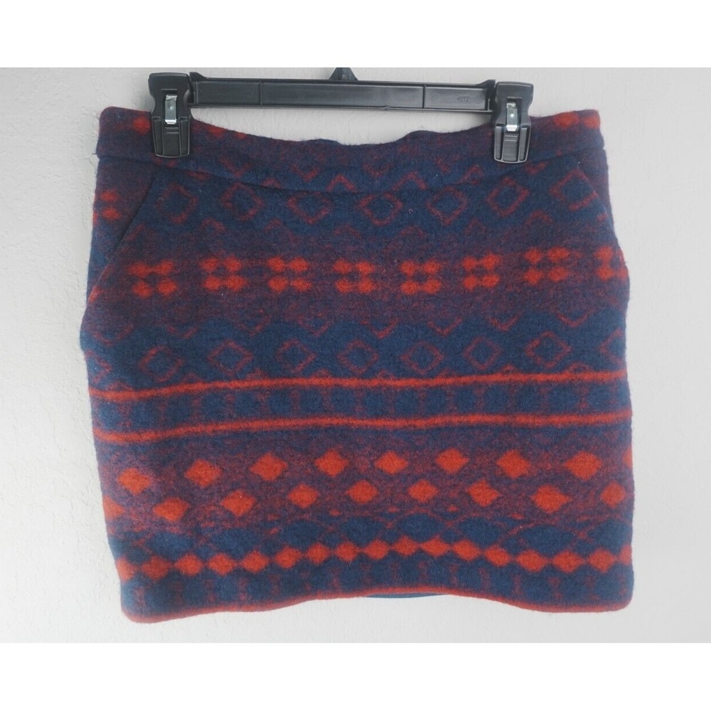 Forever 21 Tweed Mini Skirt Womens L Blue Red Plaid Academia Preppy Style